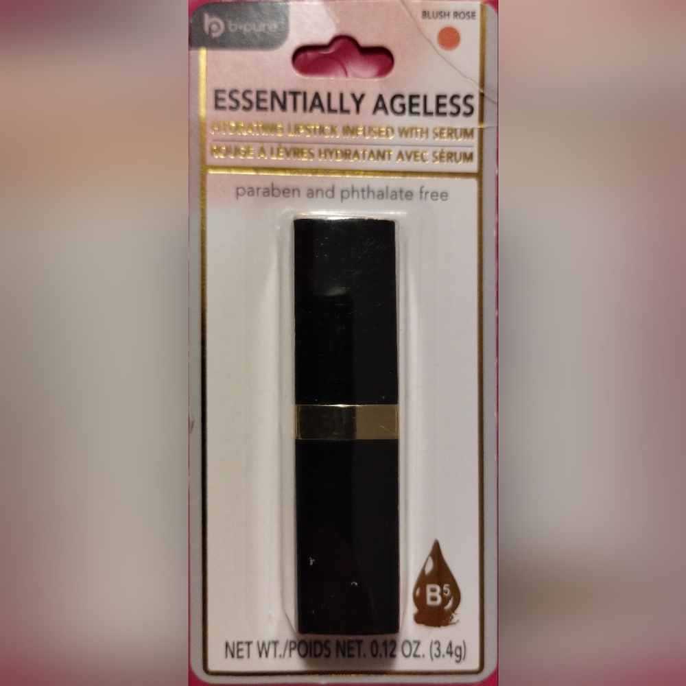 B Pure Essentially Ageless Hydrating Lipstick Infused with Serum Blush Ros